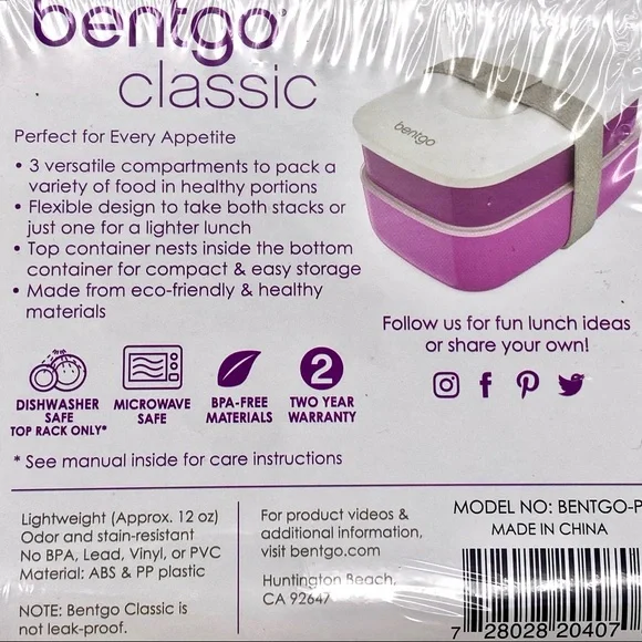 NWT Bentgo Classic Lunch Box, Purple - Picture 11 of 14
